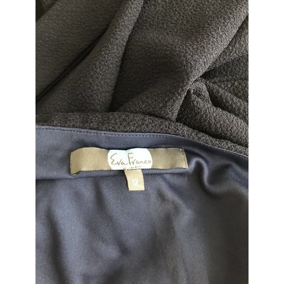 NWT Eva Franco size 12 navy halter crepe lined halter wide leg jumpsuit pockets - Picture 4 of 5